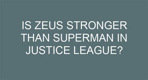 is zeus stronger than superman.